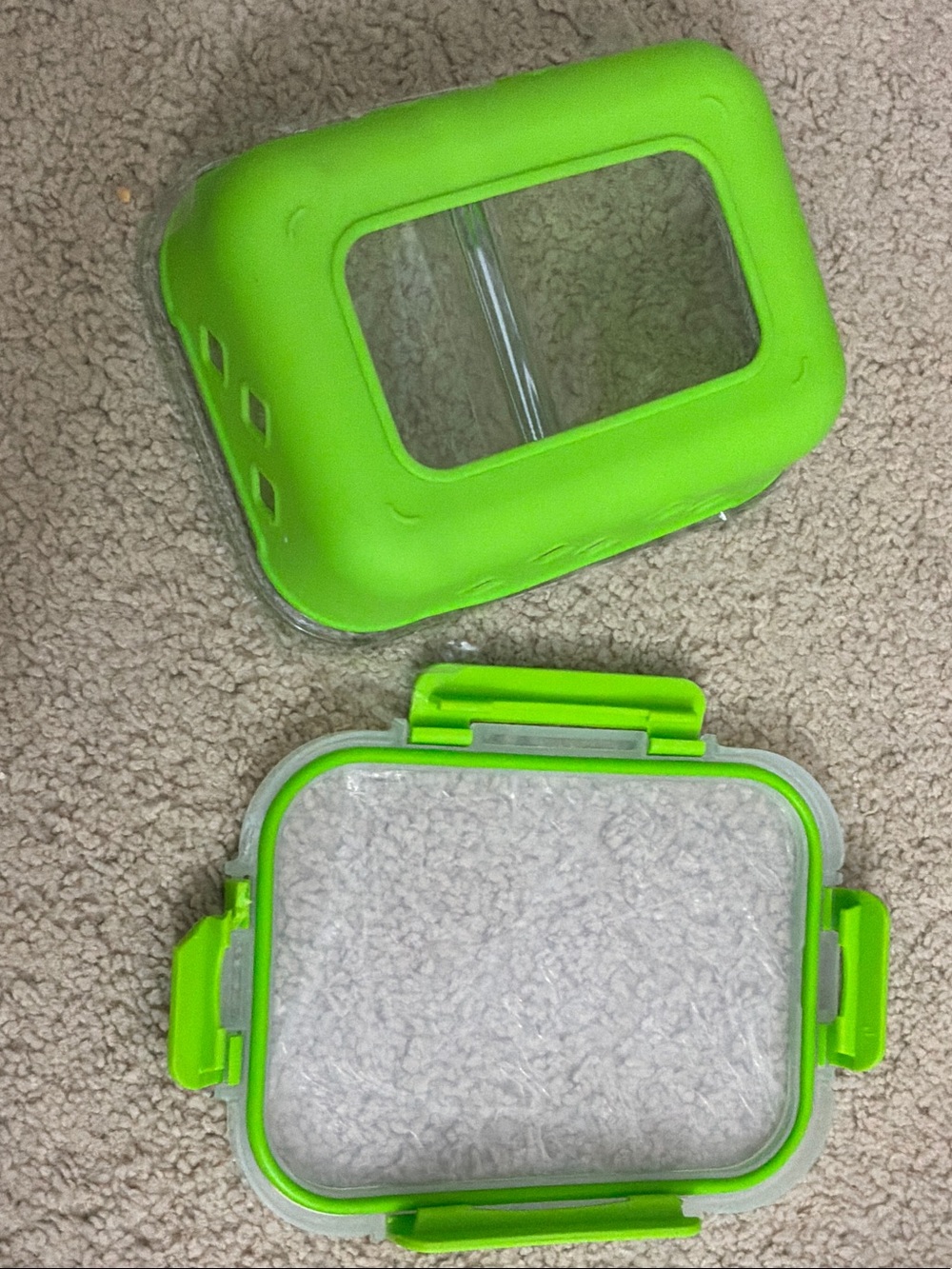 Green Plastic Storage Container with Lid - Home Organization - Picture 4 of 6